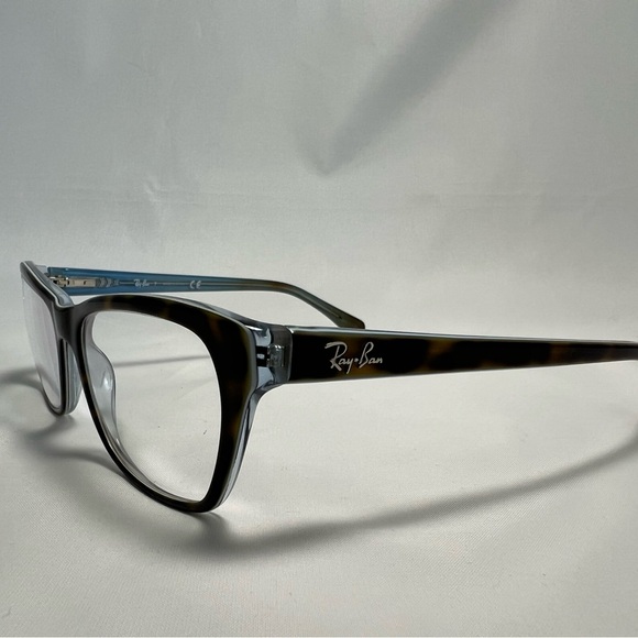 Ray-Ban Brown Tortoise and Blue Square Frame Eyeglasses - Frames Only - Picture 7 of 9